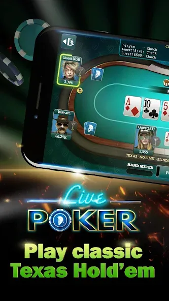 Взломанная Live Poker Tables–Texas holdem  [МОД Mega Pack] — последняя версия apk на Андроид screen 1