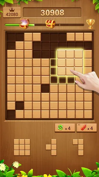 Скачать взлом Wood Block Puzzle Addictive  [МОД Меню] — полная версия apk на Андроид screen 2