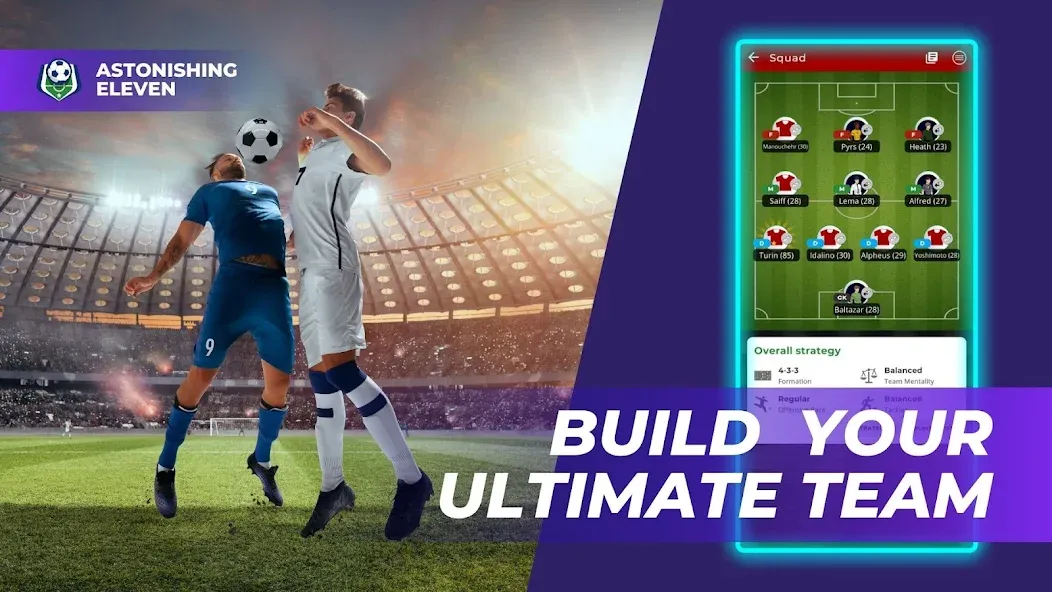 Взлом Astonishing Eleven Football (Астонишинг Илевен Футбол)  [МОД Unlocked] — стабильная версия apk на Андроид screen 2