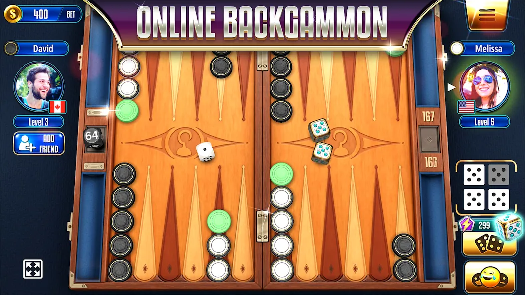 Скачать взломанную Backgammon Legends Online  [МОД Бесконечные деньги] — стабильная версия apk на Андроид screen 1