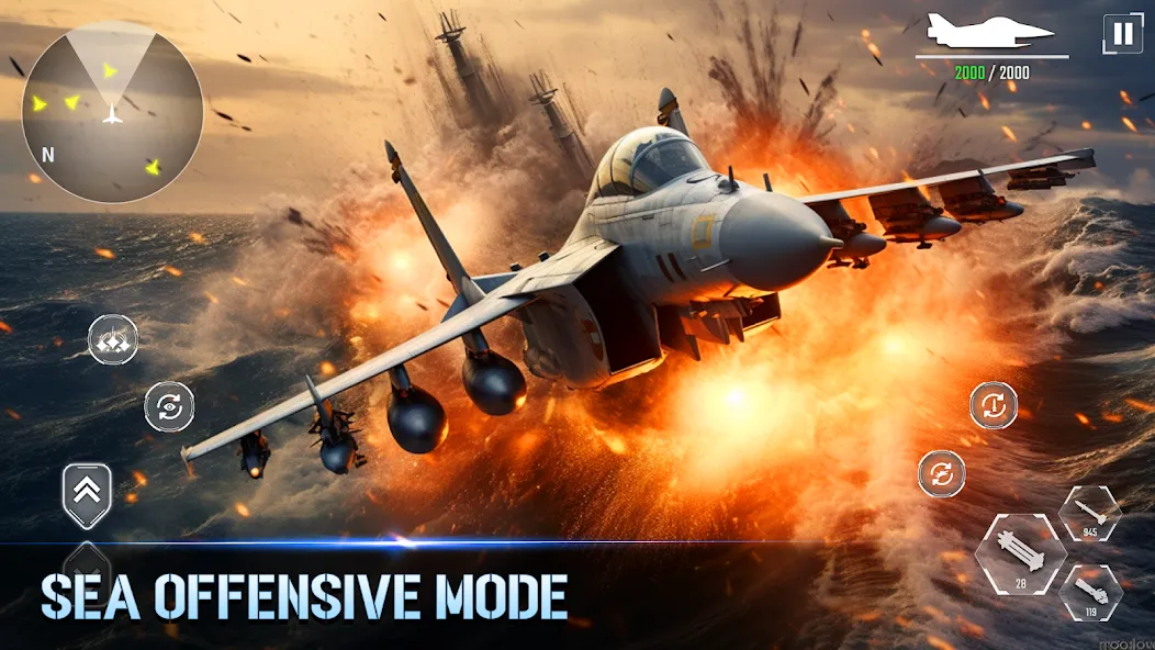 Взломанная Aircraft Strike: Jet Fighter  [МОД Бесконечные деньги] — последняя версия apk на Андроид screen 2