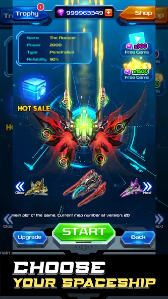 Скачать взломанную Galaxy Attack: Space Shooter (Гэлэкси Аттак)  [МОД Mega Pack] — стабильная версия apk на Андроид screen 2