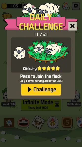 Скачать взломанную Sheep N Sheep: Daily Challenge (Шип эн Шип)  [МОД Меню] — последняя версия apk на Андроид screen 2