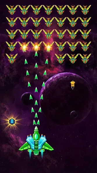 Скачать взломанную Galaxy Attack: Shooting Game (Гэлэкси Аттак)  [МОД Меню] — стабильная версия apk на Андроид screen 1