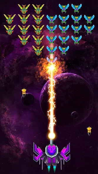 Скачать взломанную Galaxy Attack: Shooting Game (Гэлэкси Аттак)  [МОД Меню] — стабильная версия apk на Андроид screen 3