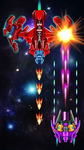 Скачать взломанную Galaxy Attack: Shooting Game (Гэлэкси Аттак)  [МОД Меню] — стабильная версия apk на Андроид screen 4