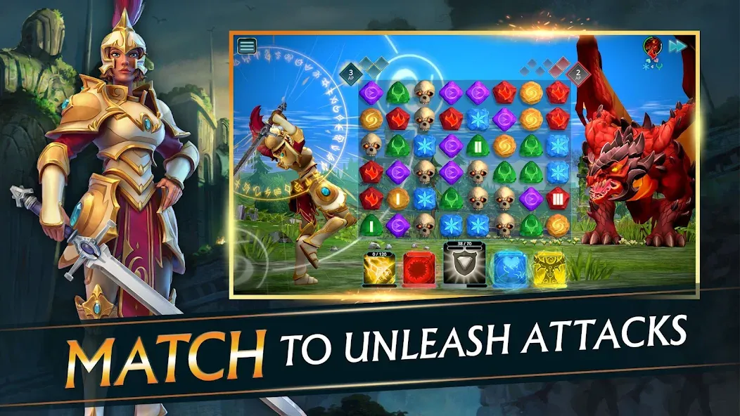 Скачать взломанную Puzzle Quest 3 — Match 3 RPG (Пазл Квест 3)  [МОД Unlocked] — полная версия apk на Андроид screen 1