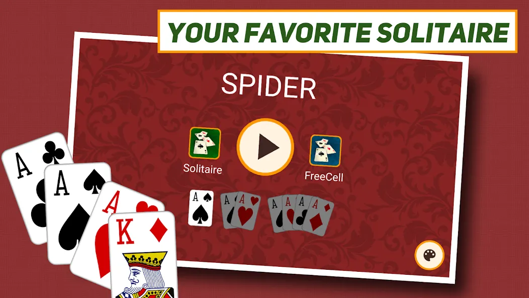 Взломанная Spider Solitaire: Classic  [МОД Все открыто] — последняя версия apk на Андроид screen 1