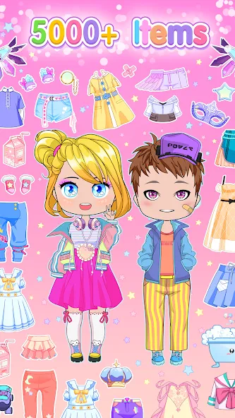 Скачать взлом Chibi Doll Dress Up Games  [МОД Бесконечные монеты] — последняя версия apk на Андроид screen 3