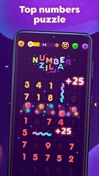 Взломанная Numberzilla: Number Match Game (Намберзилла)  [МОД Меню] — стабильная версия apk на Андроид screen 2