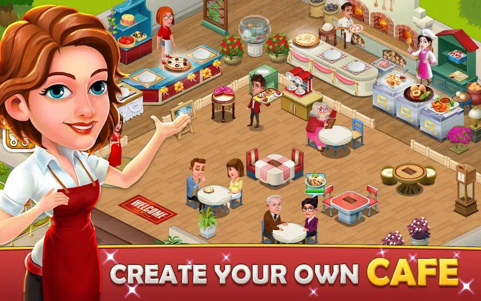 Взлом Cafe Tycoon – Cooking & Fun  [МОД Mega Pack] — полная версия apk на Андроид screen 1