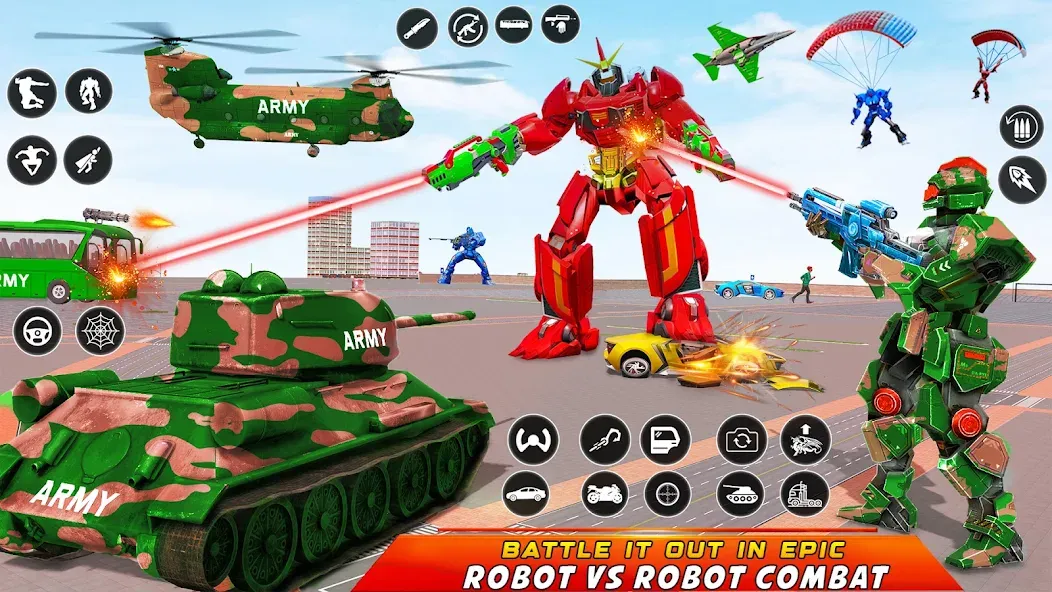 Взлом Army Bus Robot Car Game 3d  [МОД Unlimited Money] — стабильная версия apk на Андроид screen 4