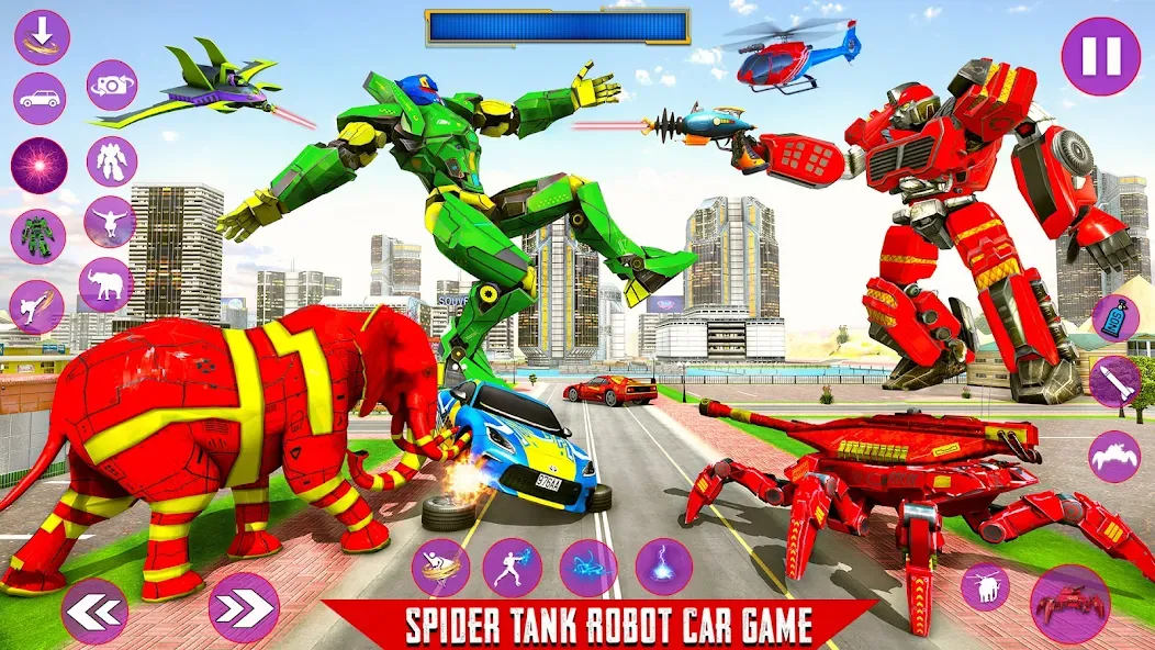 Скачать взлом Spider Mech Wars — Robot Game  [МОД Mega Pack] — последняя версия apk на Андроид screen 5