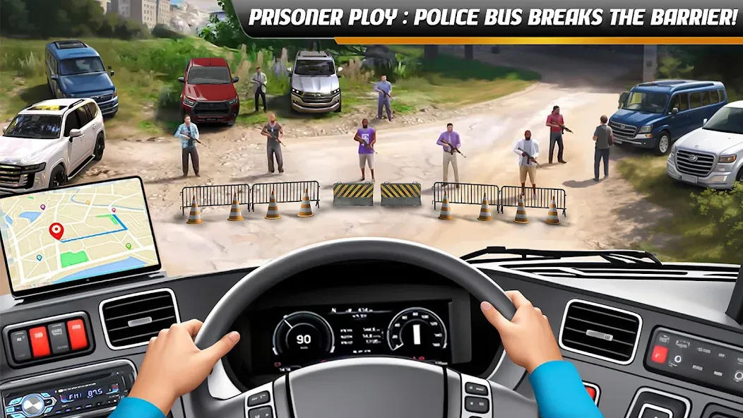 Взломанная Police Bus Simulator Bus Games  [МОД Все открыто] — стабильная версия apk на Андроид screen 1