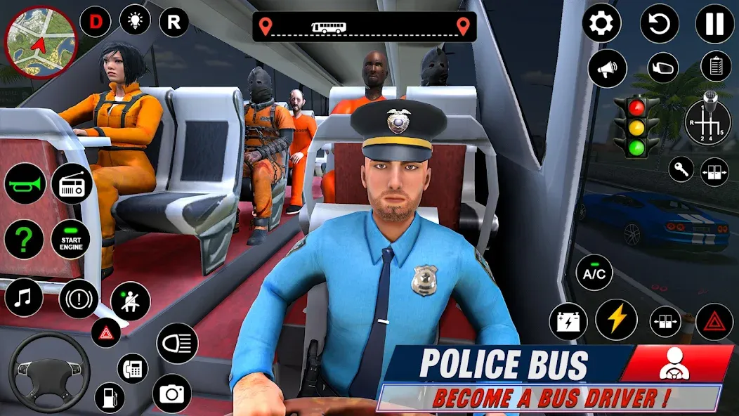 Взломанная Police Bus Simulator Bus Games  [МОД Все открыто] — стабильная версия apk на Андроид screen 3