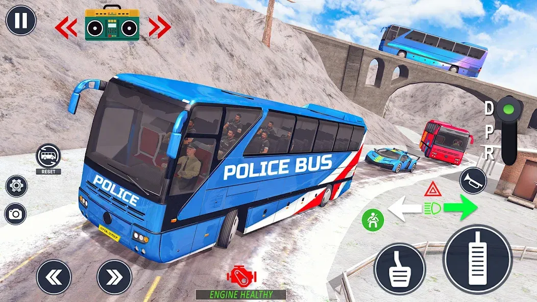 Взломанная Police Bus Simulator Bus Games  [МОД Все открыто] — стабильная версия apk на Андроид screen 5