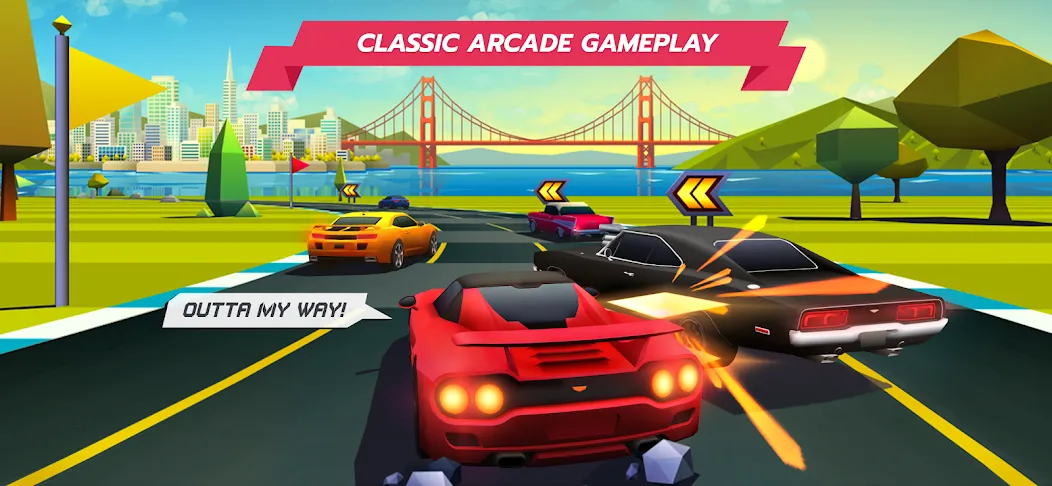 Скачать взломанную Horizon Chase – Arcade Racing (Хорайзон Чейс)  [МОД Unlimited Money] — последняя версия apk на Андроид screen 1