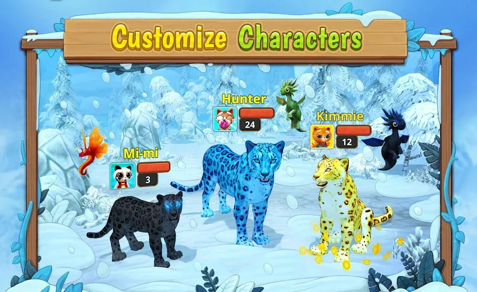 Взломанная Snow Leopard Family Sim Online  [МОД Menu] — последняя версия apk на Андроид screen 2