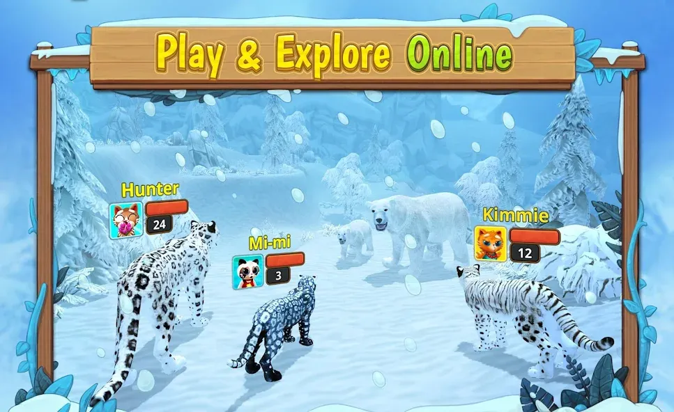 Взломанная Snow Leopard Family Sim Online  [МОД Menu] — последняя версия apk на Андроид screen 3