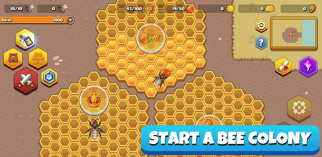 Скачать взломанную Pocket Bees: Colony Simulator (Покет Биз)  [МОД Бесконечные монеты] — полная версия apk на Андроид screen 1