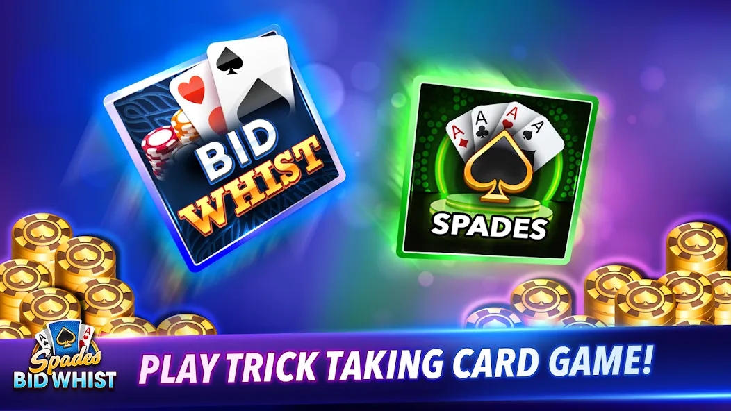 Взломанная Spades: Bid Whist Classic Game (Бид Вист Классик)  [МОД Много монет] — стабильная версия apk на Андроид screen 1