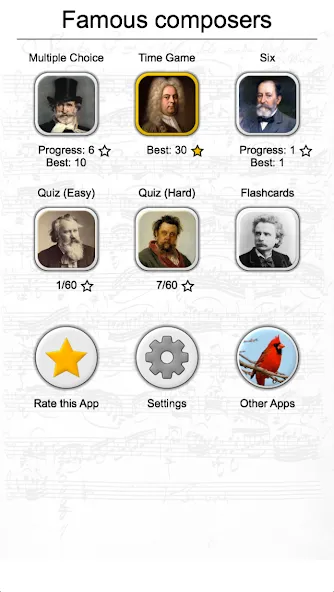 Скачать взломанную Famous Composers Portrait Quiz  [МОД Unlocked] — последняя версия apk на Андроид screen 3