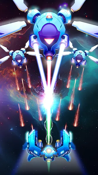 Скачать взломанную Galaxy Attack — Space Shooter (Гэлэкси Атак)  [МОД Mega Pack] — полная версия apk на Андроид screen 3