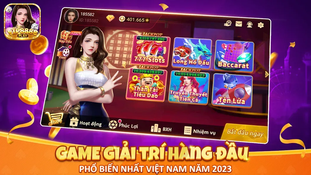 Взломанная VIP8888 Play — Sòng Bạc ONLINE (ВИП8888 Плей)  [МОД Много монет] — стабильная версия apk на Андроид screen 1