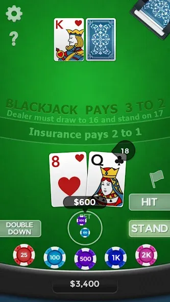 Скачать взломанную Blackjack 21  [МОД Меню] — последняя версия apk на Андроид screen 2