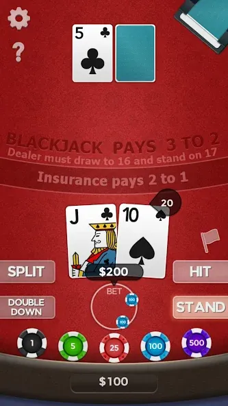 Скачать взломанную Blackjack 21  [МОД Меню] — последняя версия apk на Андроид screen 3