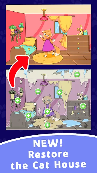 Взлом Find Differences: Cute Cats  [МОД Menu] — последняя версия apk на Андроид screen 1