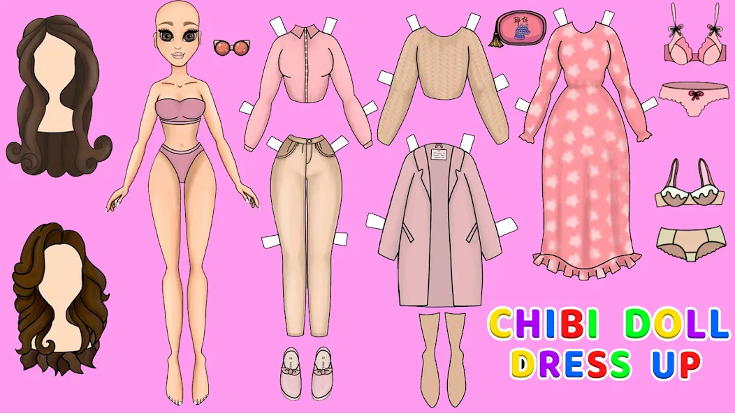 Скачать взломанную Doll Dress Up Makeup Girl Game (Чиби кукла одевает девушку игры)  [МОД Все открыто] — стабильная версия apk на Андроид screen 4