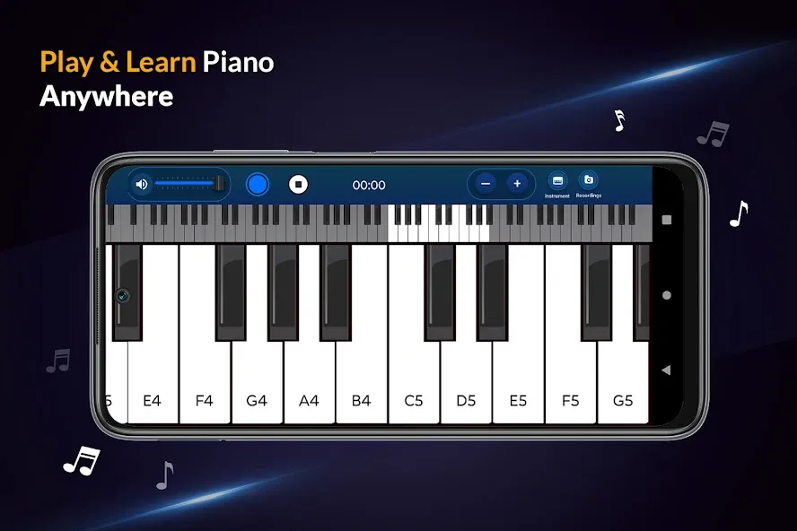 Взломанная Real Piano Keyboard  [МОД Unlimited Money] — стабильная версия apk на Андроид screen 1