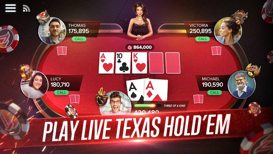 Скачать взломанную Poker Heat™ Texas Holdem Poker (Покер Хит)  [МОД Unlocked] — последняя версия apk на Андроид screen 1