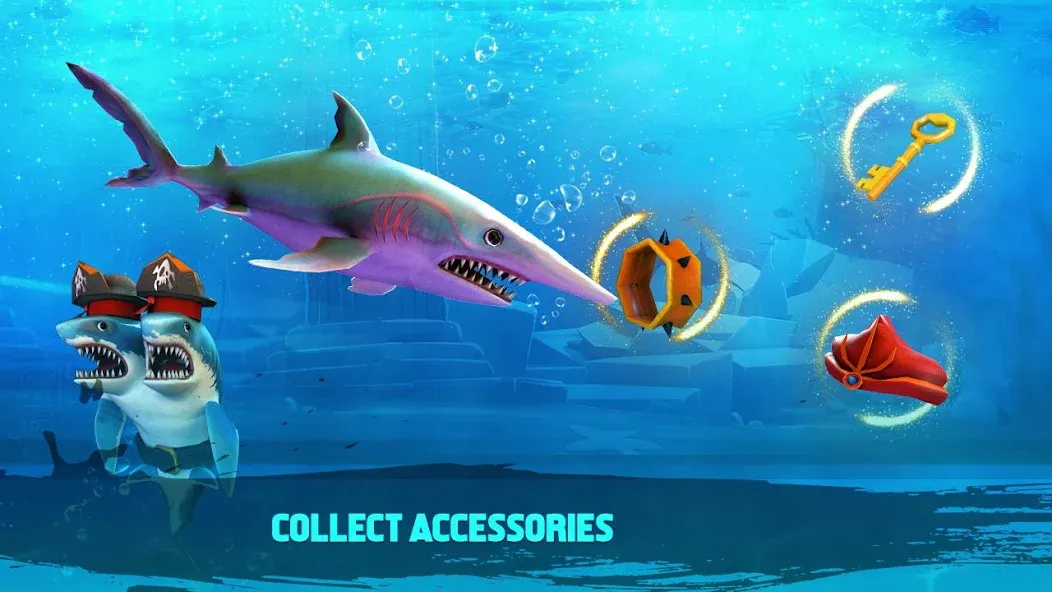 Взломанная Double Head Shark Attack PVP  [МОД Бесконечные монеты] — полная версия apk на Андроид screen 3