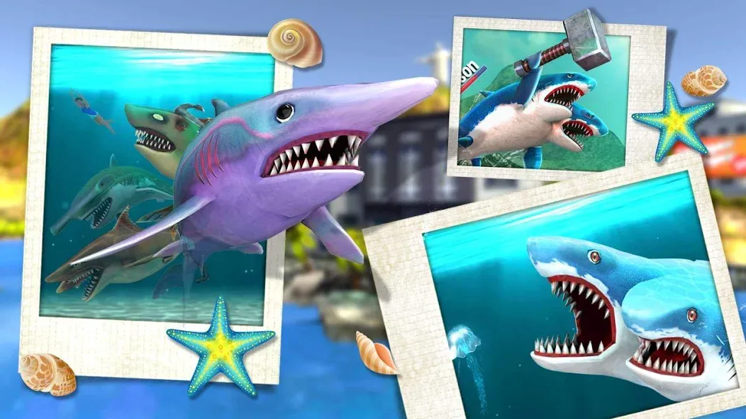 Взломанная Double Head Shark Attack PVP  [МОД Бесконечные монеты] — полная версия apk на Андроид screen 5