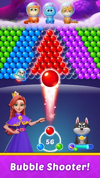 Взломанная Bubble Shooter Kingdom  [МОД Mega Pack] — стабильная версия apk на Андроид screen 2