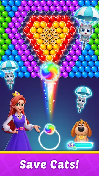 Взломанная Bubble Shooter Kingdom  [МОД Mega Pack] — стабильная версия apk на Андроид screen 4