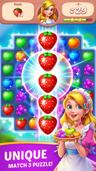 Скачать взлом Fruit Diary — Match 3 Games  [МОД Бесконечные деньги] — стабильная версия apk на Андроид screen 1