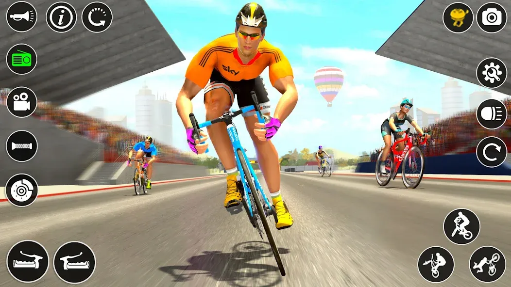 Скачать взломанную BMX Cycle Race 3d Cycle Games (гонка на велосипедах 3D игры на велосипеде)  [МОД Mega Pack] — последняя версия apk на Андроид screen 2