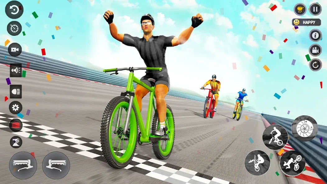 Скачать взломанную BMX Cycle Race 3d Cycle Games (гонка на велосипедах 3D игры на велосипеде)  [МОД Mega Pack] — последняя версия apk на Андроид screen 3