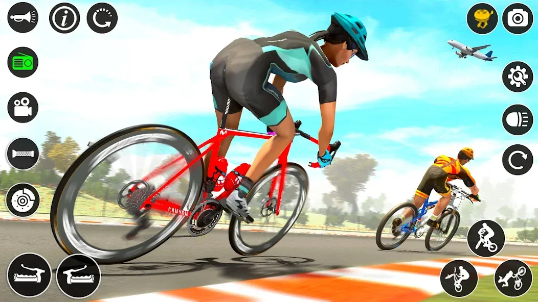 Скачать взломанную BMX Cycle Race 3d Cycle Games (гонка на велосипедах 3D игры на велосипеде)  [МОД Mega Pack] — последняя версия apk на Андроид screen 5