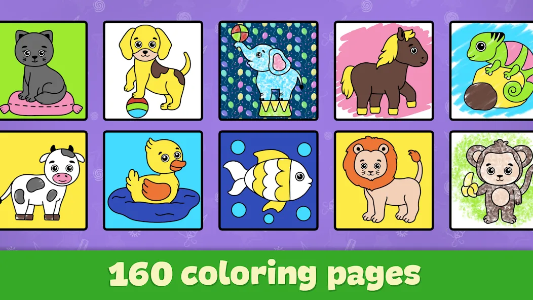 Взломанная Kids Coloring & Drawing Games  [МОД Menu] — полная версия apk на Андроид screen 5