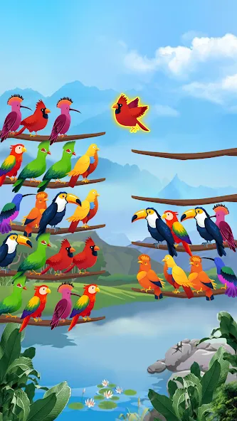 Взлом Bird Sort — Color Puzzle  [МОД Много монет] — последняя версия apk на Андроид screen 1