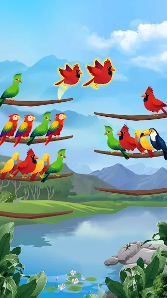 Взлом Bird Sort — Color Puzzle  [МОД Много монет] — последняя версия apk на Андроид screen 2