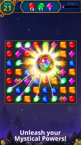 Взломанная Jewels Magic: Mystery Match3 (Джуэлс Мэджик)  [МОД Mega Pack] — полная версия apk на Андроид screen 2