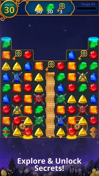 Взломанная Jewels Magic: Mystery Match3 (Джуэлс Мэджик)  [МОД Mega Pack] — полная версия apk на Андроид screen 3