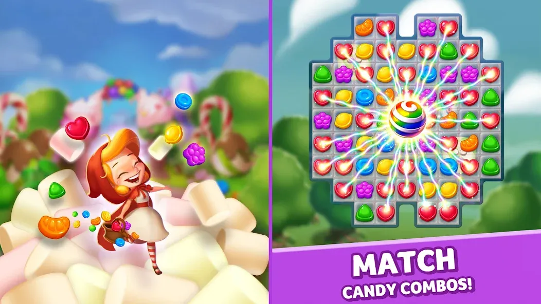 Взломанная Lollipop & Marshmallow Match3  [МОД Все открыто] — полная версия apk на Андроид screen 5