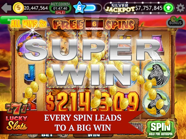 Скачать взломанную Lucky Slots (Лаки Слотс)  [МОД Unlocked] — полная версия apk на Андроид screen 2