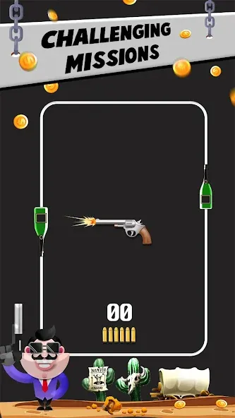 Скачать взломанную Bottle Shooting VS Gun  [МОД Бесконечные монеты] — последняя версия apk на Андроид screen 1